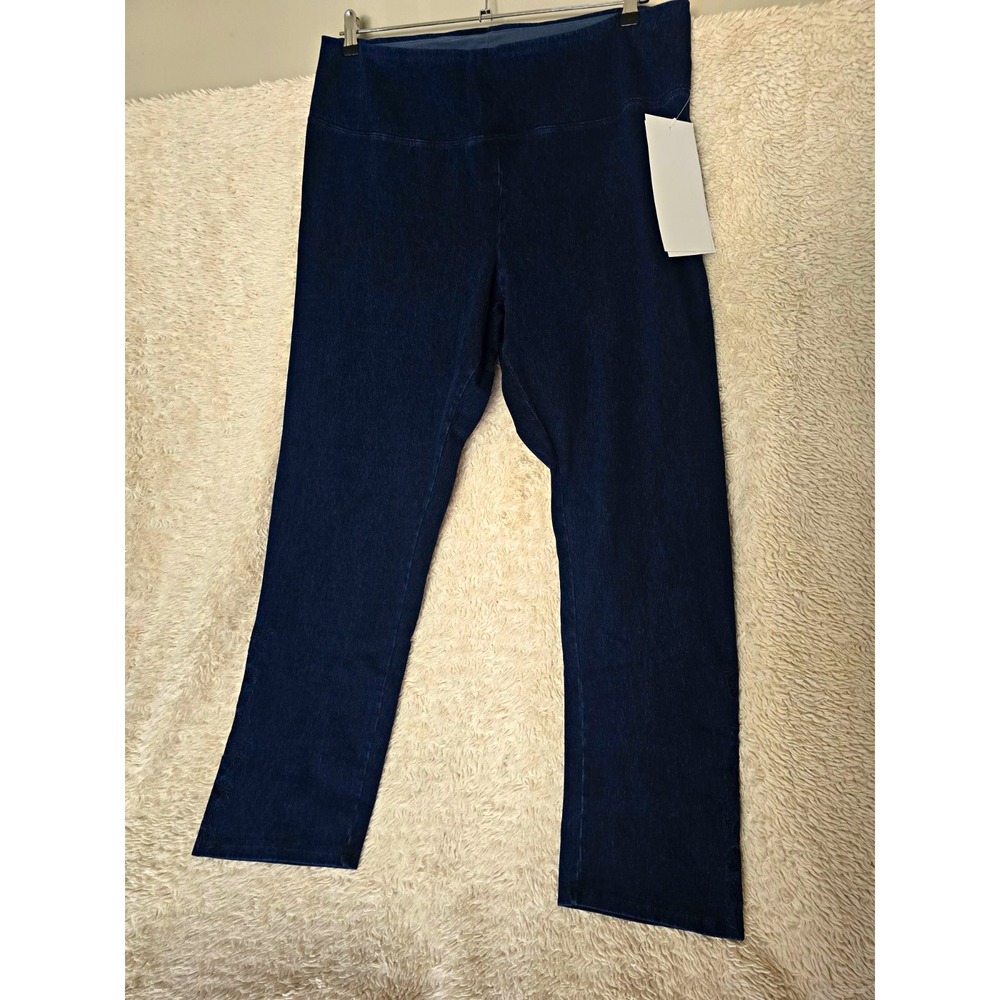 Women with Control Stretch Tummy Control Dark Wash Indigo Pull-On Jeans 1X